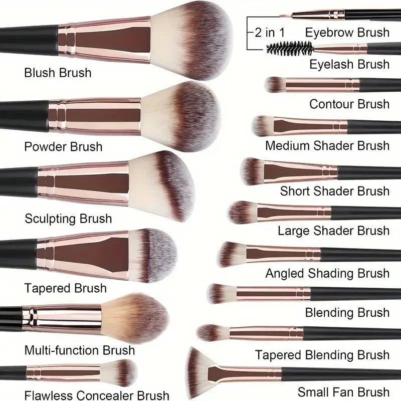 3/20-Piece Professional Soft & Fluffy Makeup Brush Set