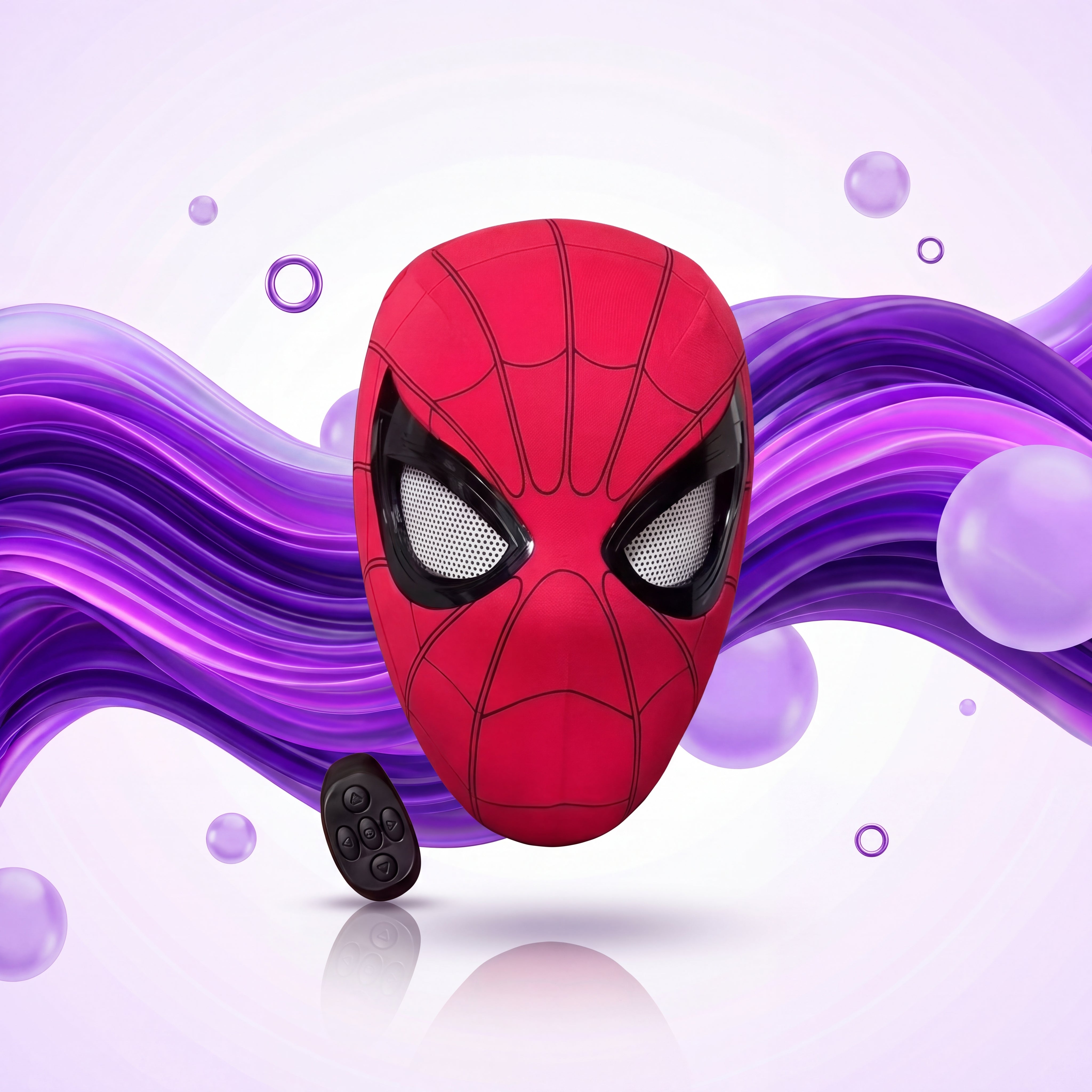 Miles Spider-Man Electronic Mask — 1:1 Scale with Glowing, Moving Eyes