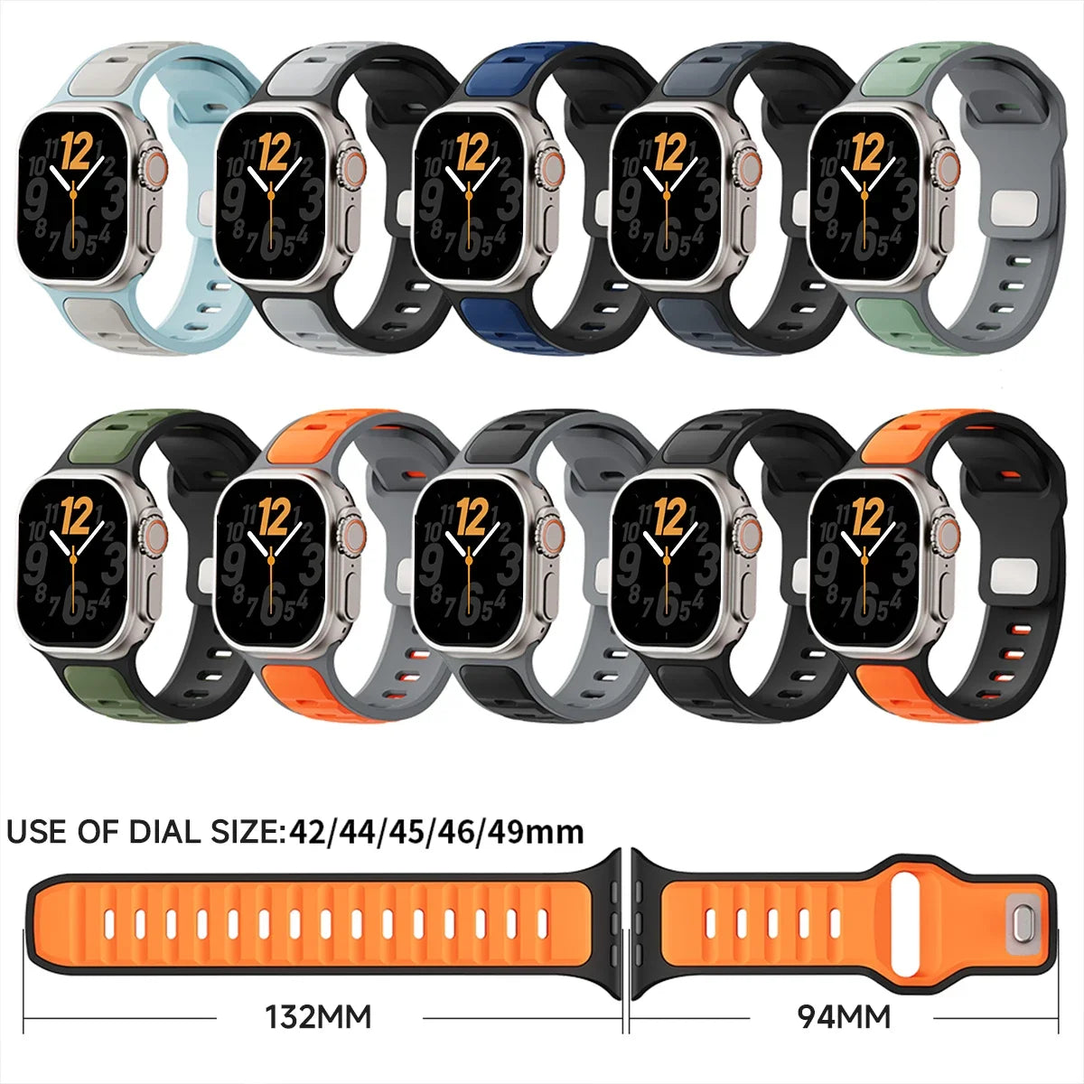 Silicone Strap Sports Band for Apple Watcm