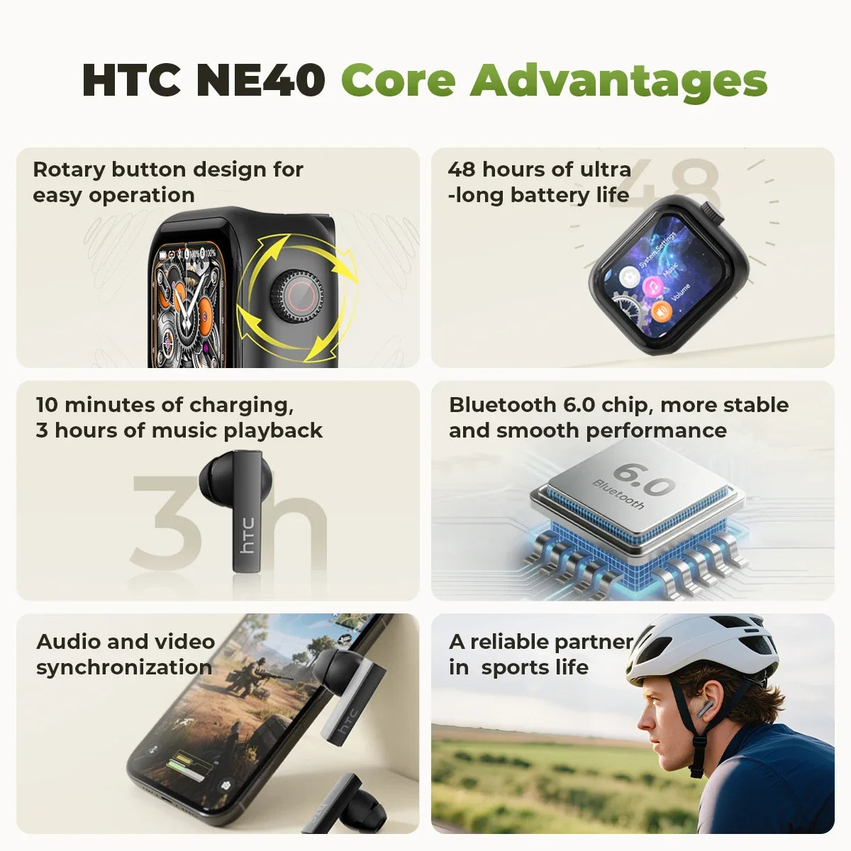 HTC NE40 Bluetooth Headphones