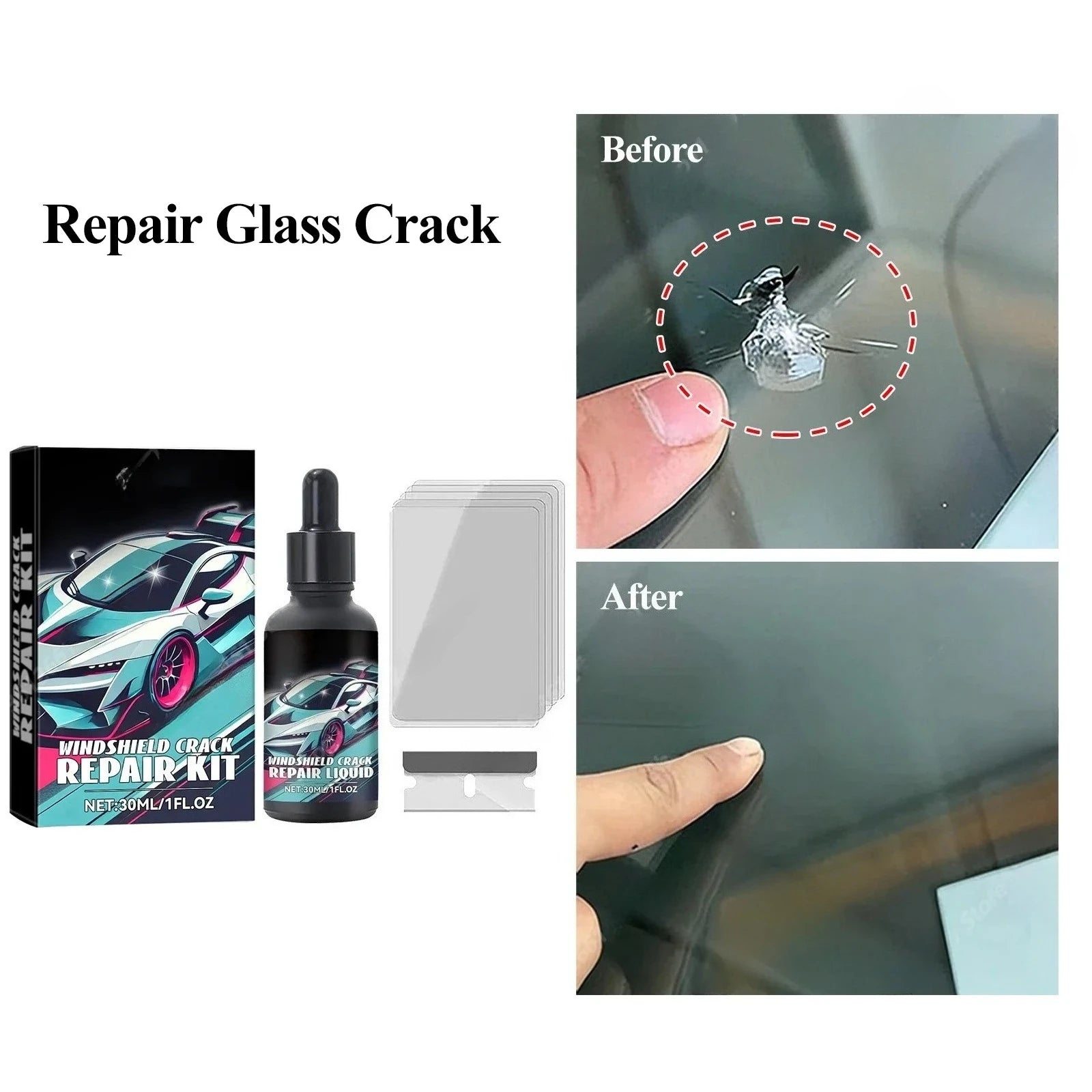 Magic Windshield Crack Repair Kit